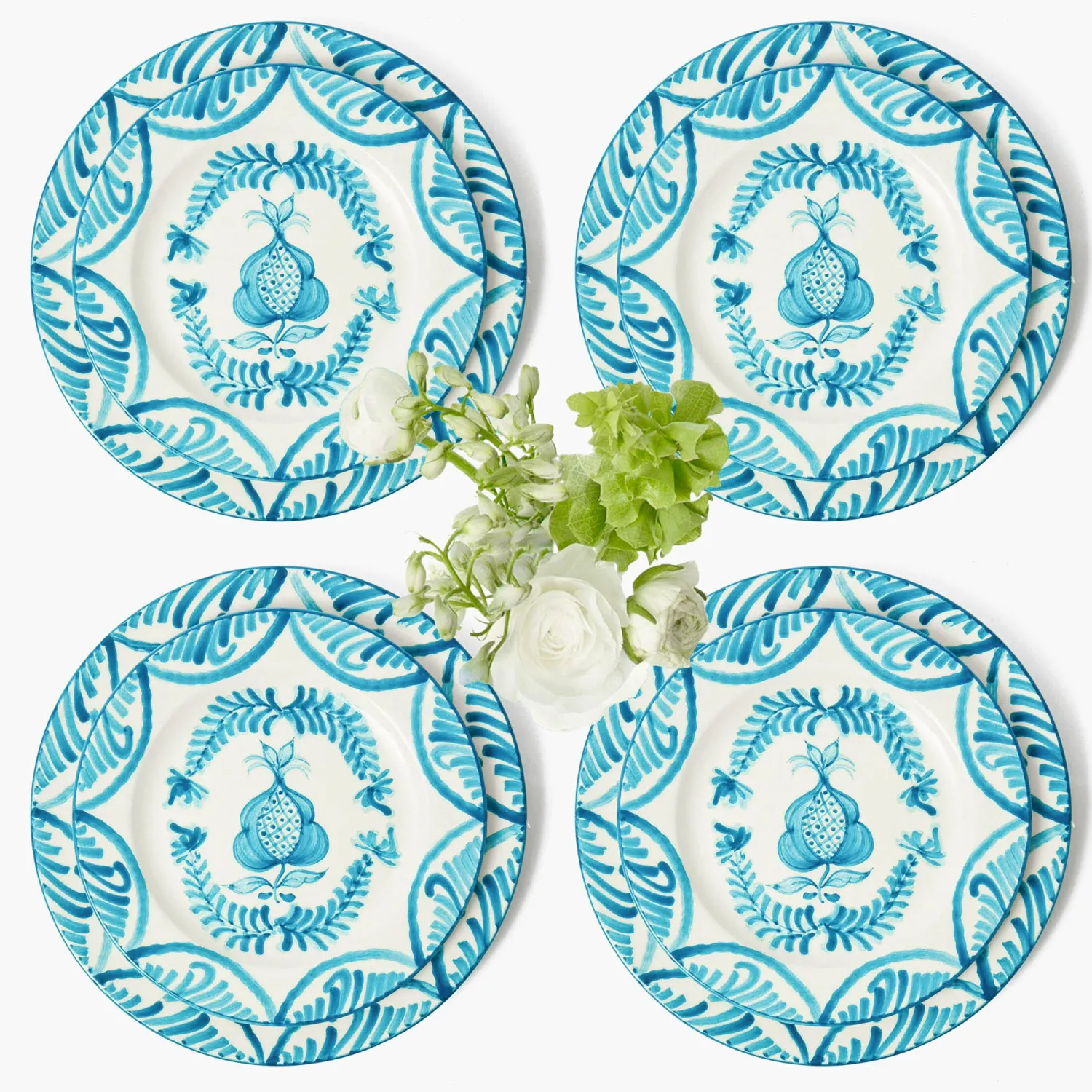 Mrs. Alice Blue Melograno Dinner & Starter Plates (Set of 8)< Crockery Sets
