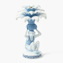 Mrs. Alice Blue Monkey Candle Holders (Pair)< Summer Candleware | Candle Holders