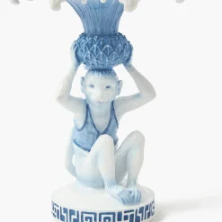 Mrs. Alice Blue Monkey Candle Holders (Pair)< Summer Candleware | Candle Holders