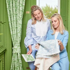 Mrs. Alice Blue Pagoda Garden Fabric< Serena Fresson Fabrics