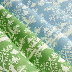 Mrs. Alice Blue Pagoda Garden Fabric< Serena Fresson Fabrics