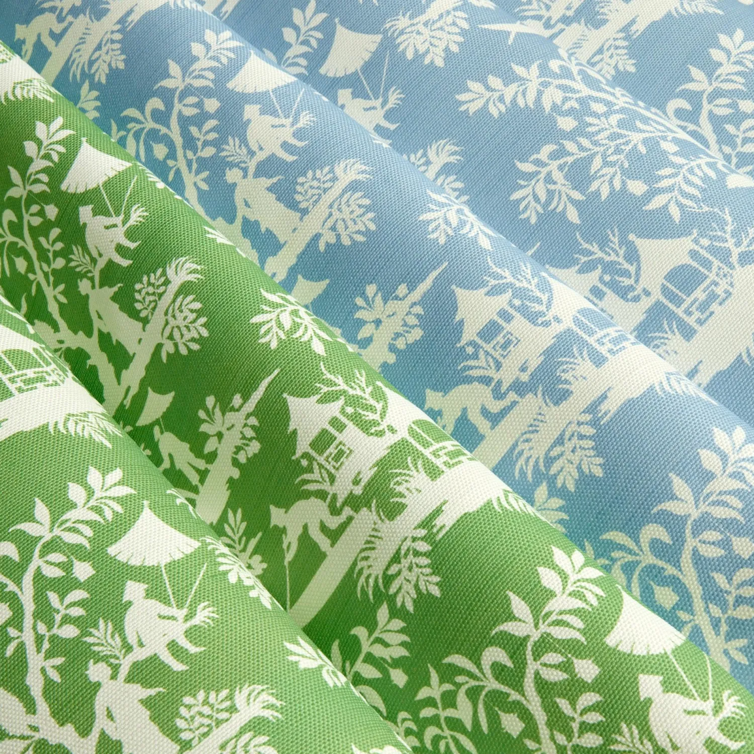 Mrs. Alice Blue Pagoda Garden Fabric< Serena Fresson Fabrics