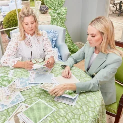 Mrs. Alice Blue Pagoda Garden Fabric< Serena Fresson Fabrics