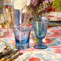 Mrs. Alice Blue Palm Glassware (Set of 8)< Summer Glassware | Glasses