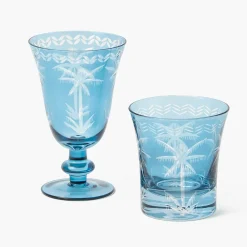 Mrs. Alice Blue Palm Glassware (Set of 8)< Summer Glassware | Glasses
