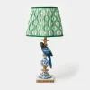 Mrs. Alice Blue Parrot Lamp with Green Ikat Shade (30cm)< Corded Table Lamps
