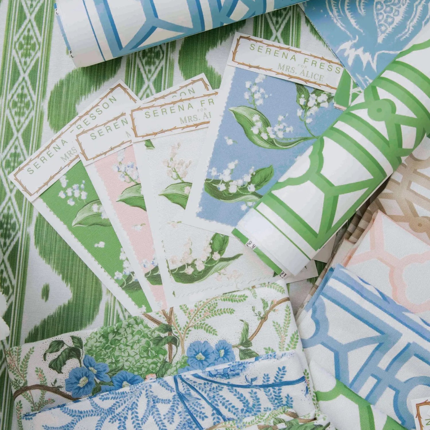 Mrs. Alice Blue Pavilion Fabric< Serena Fresson Fabrics