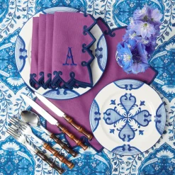 Mrs. Alice Blue Quatrefoil Starter Plate< Starter Plates