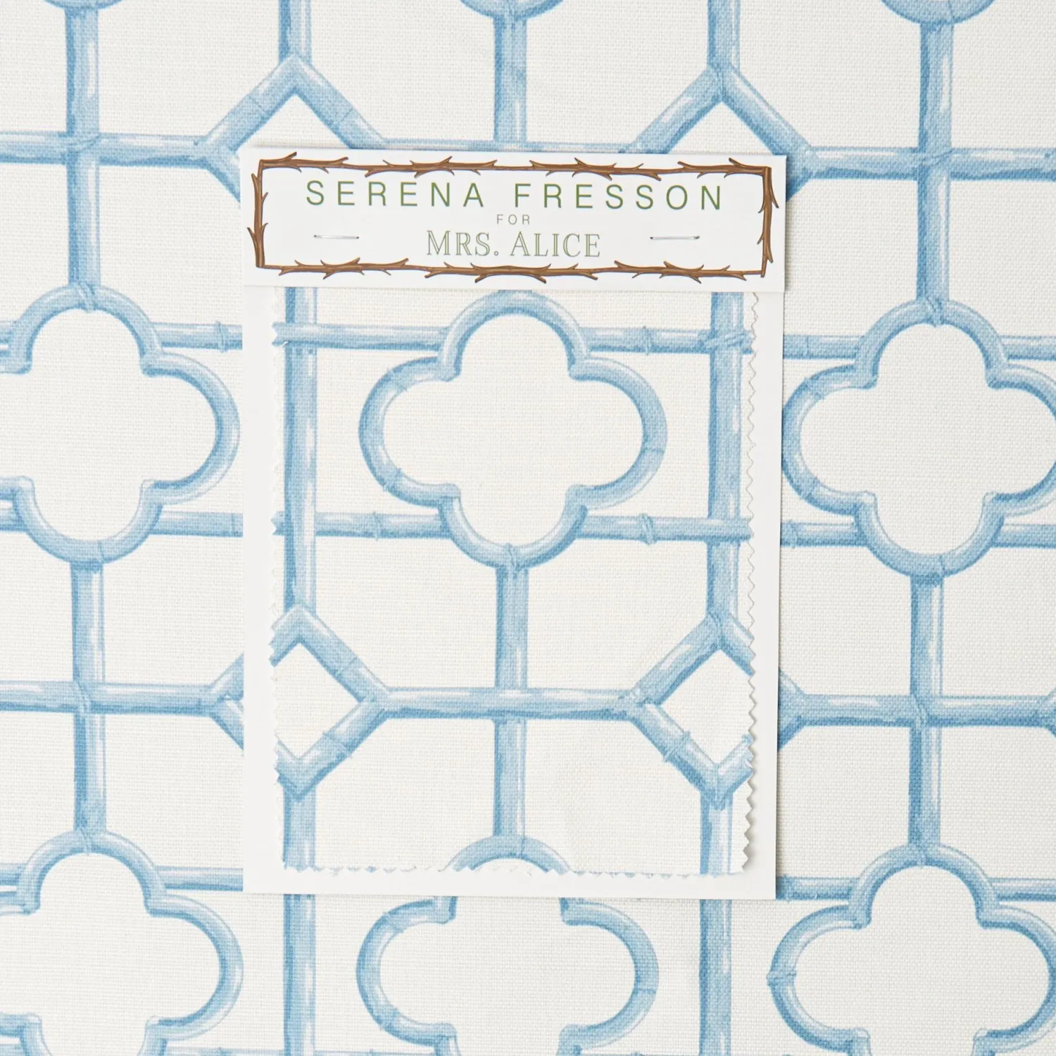 Mrs. Alice Blue Shaded Bamboo Fabric< Serena Fresson Fabrics