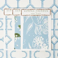 Mrs. Alice Blue Shaded Bamboo Fabric< Serena Fresson Fabrics