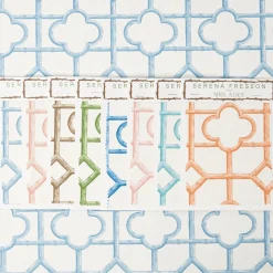 Mrs. Alice Blue Shaded Bamboo Fabric< Serena Fresson Fabrics