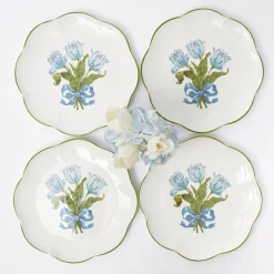 Mrs. Alice Blue Tulip Dinner Plates (Set of 4)< Summer Crockery | Dinner Plates