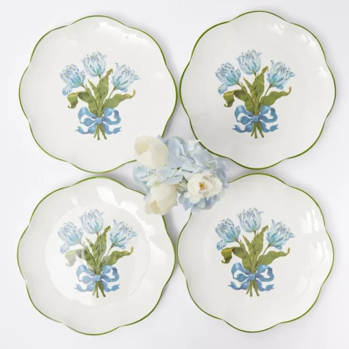 Mrs. Alice Blue Tulip Dinner Plates (Set of 4)< Summer Crockery | Dinner Plates