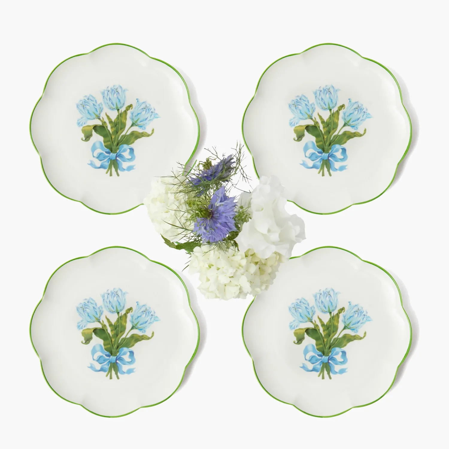 Mrs. Alice Blue Tulip Starter Plates (Set of 4)< Summer Crockery | Starter Plates