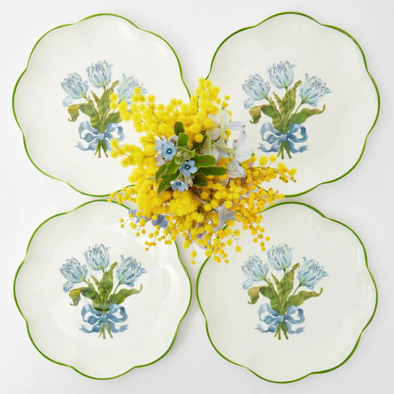 Mrs. Alice Blue Tulip Starter Plates (Set of 4)< Summer Crockery | Starter Plates