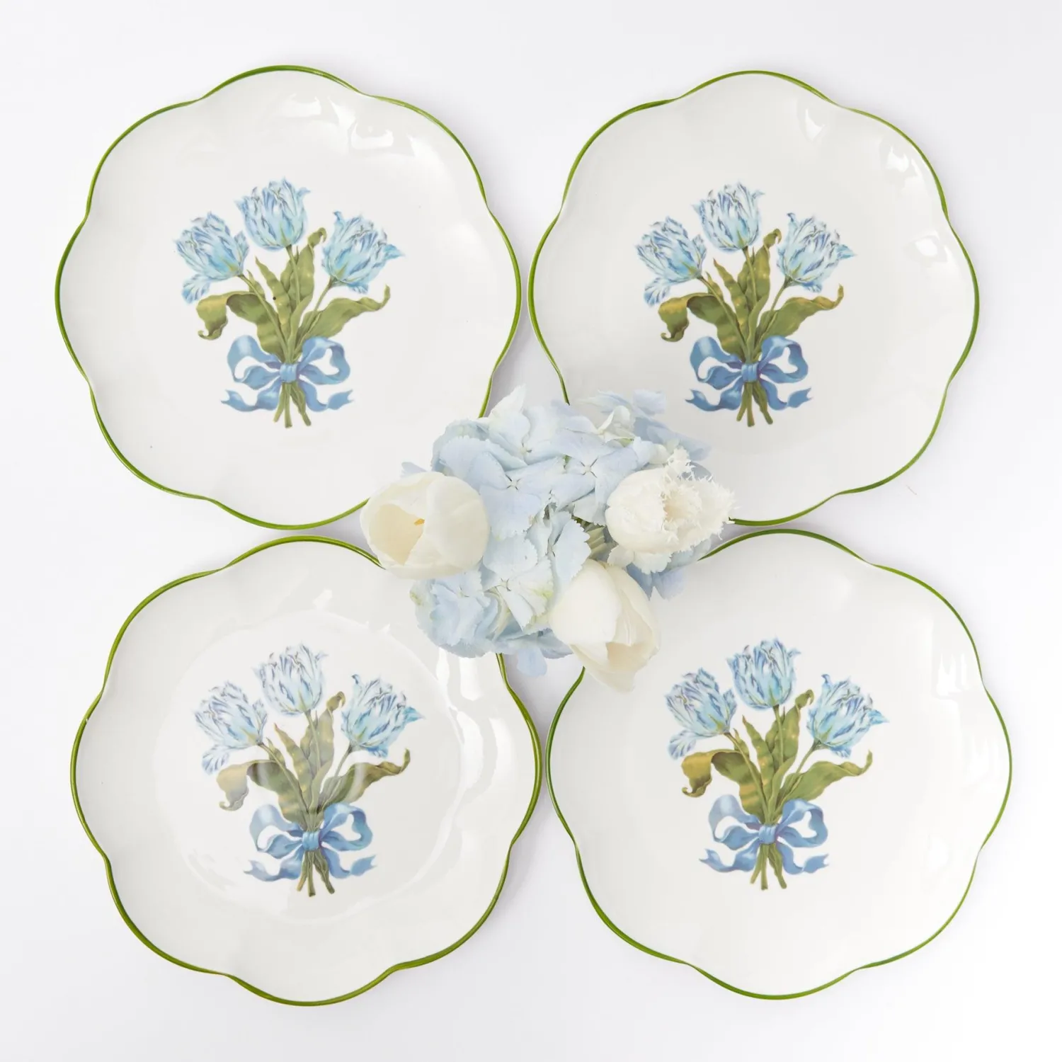 Mrs. Alice Blue Tulip Starter Plates (Set of 4)< Summer Crockery | Starter Plates