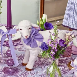 Mrs. Alice Bo Peep Lambs with Purple Bows (Pair)< Spring Decorations