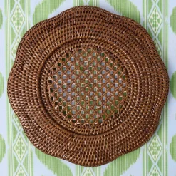 Mrs. Alice Brown Scalloped Rattan Charger Plates (Set of 4)< Summer Table Linen | Placemats