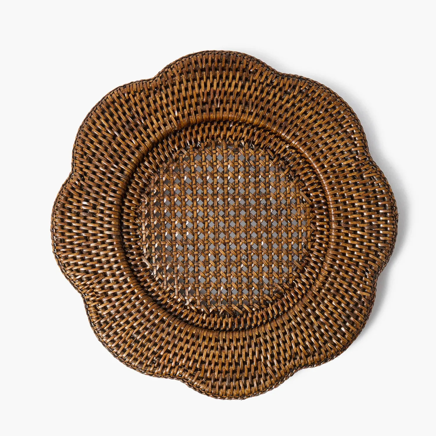 Mrs. Alice Brown Scalloped Rattan Charger Plates (Set of 4)< Summer Table Linen | Placemats