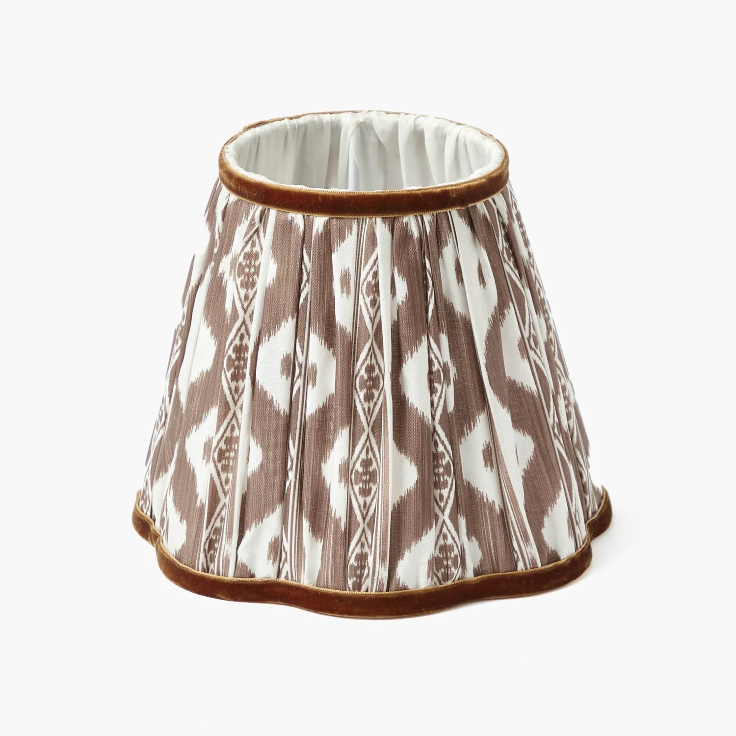 Mrs. Alice Burnt Bamboo Rechargeable Lamp with Chocolate Ikat Shade (18cm)< Rechargeable Table Lamps | Summer Lighting