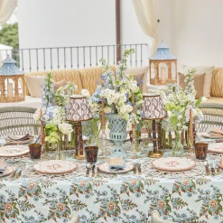 Mrs. Alice Burnt Bamboo Rechargeable Lamp with Chocolate Ikat Shade (18cm)< Rechargeable Table Lamps | Summer Lighting