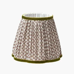 Mrs. Alice Burnt Bamboo Rechargeable Lamp with Chocolate & Olive Lotus Shade (18cm)< Rechargeable Table Lamps