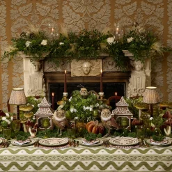 Mrs. Alice Burnt Bamboo Rechargeable Lamp with Chocolate & Olive Lotus Shade (18cm)< Rechargeable Table Lamps