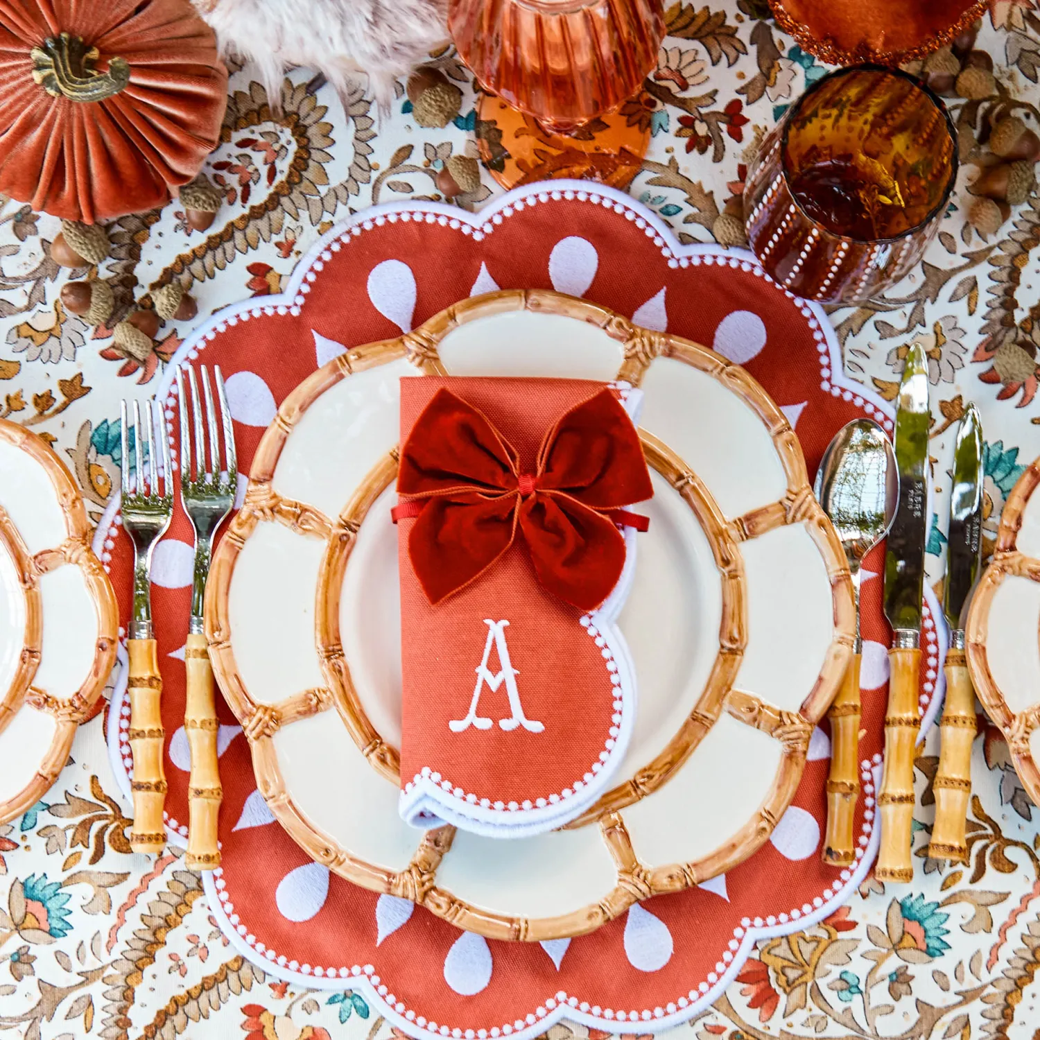 Mrs. Alice Burnt Orange Napkin Bows (Set of 4)< Napkin Rings & Bows