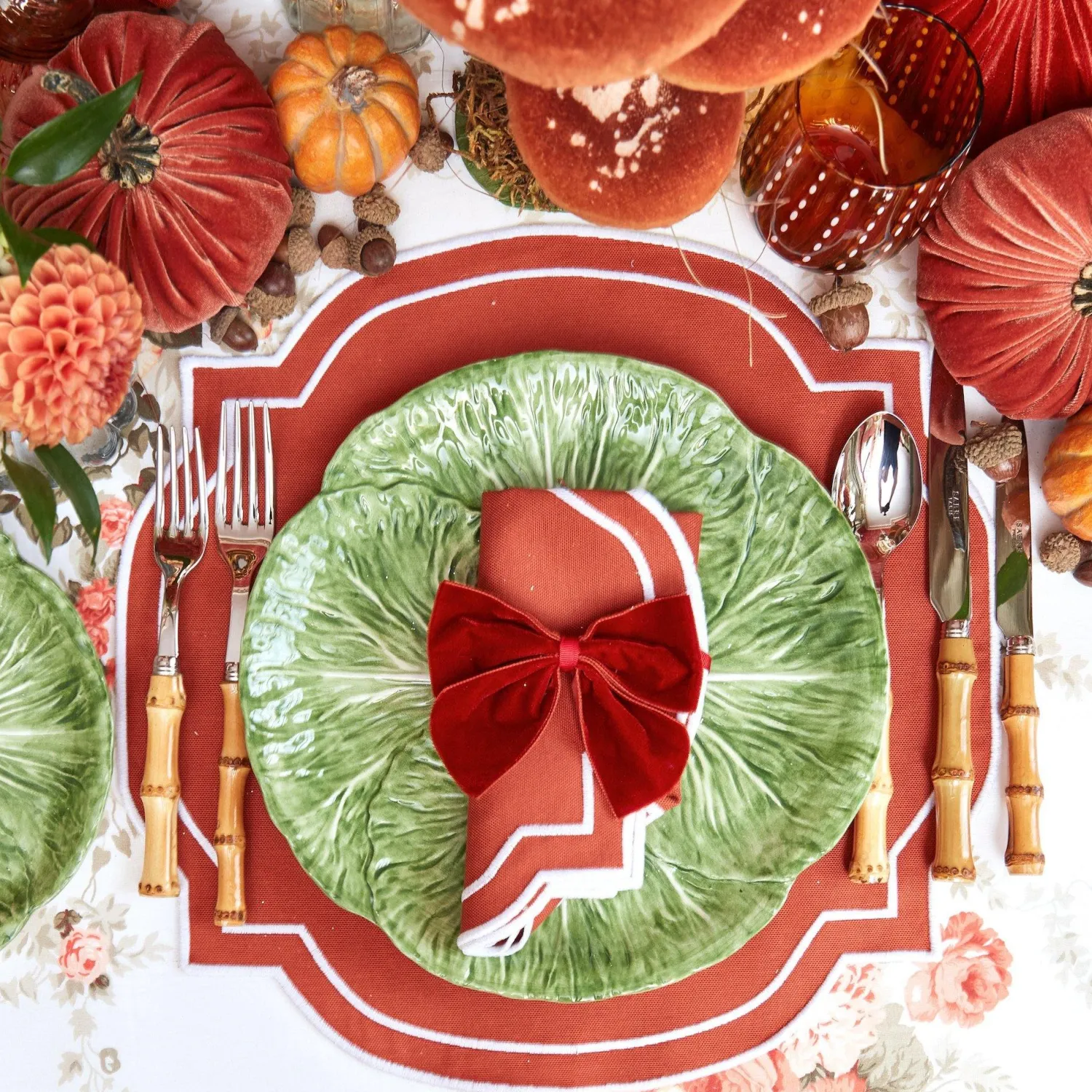 Mrs. Alice Burnt Orange Napkin Bows (Set of 4)< Napkin Rings & Bows