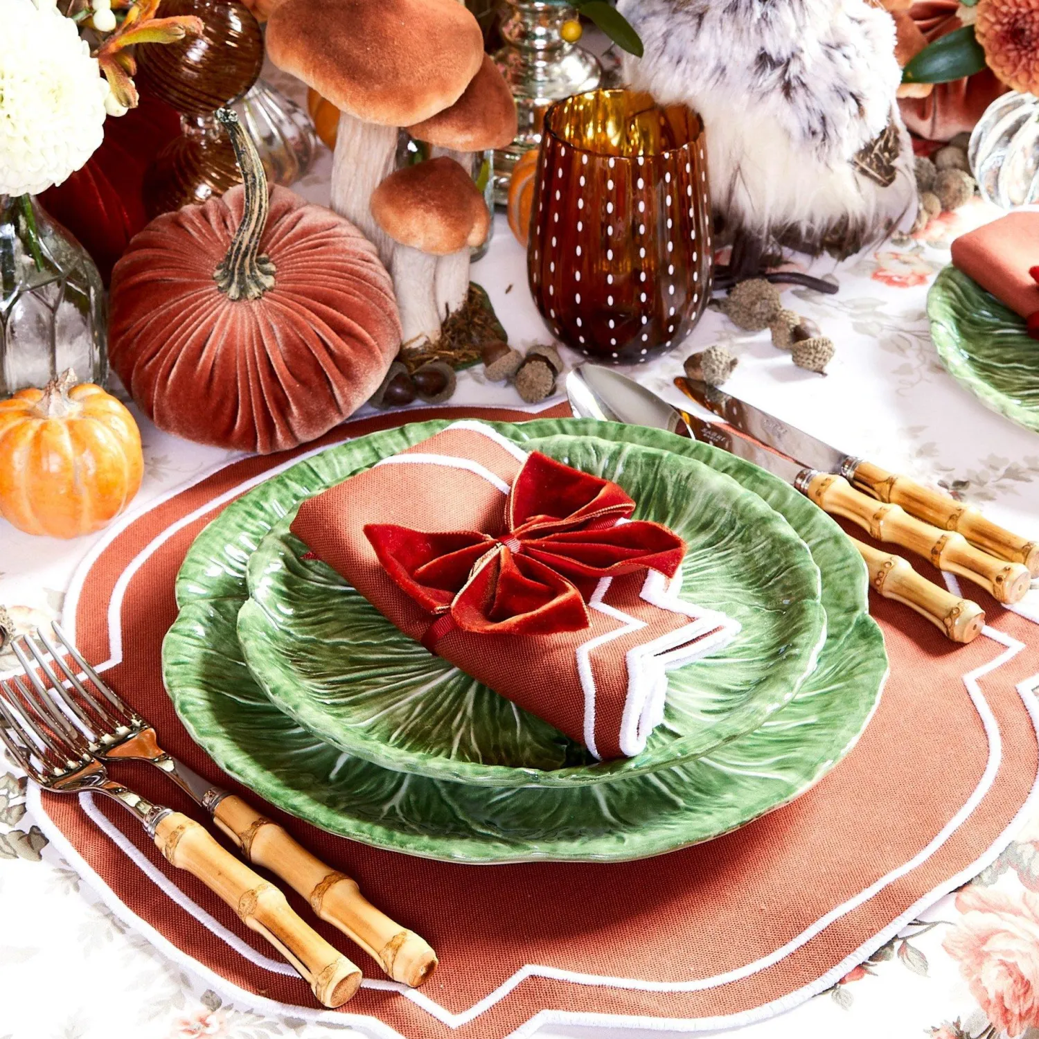 Mrs. Alice Burnt Orange Napkin Bows (Set of 4)< Napkin Rings & Bows