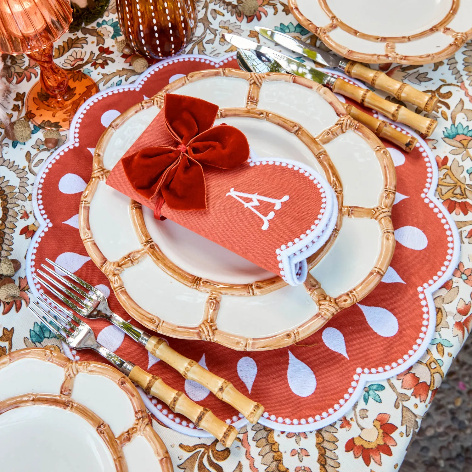 Mrs. Alice Burnt Orange Napkin Bows (Set of 4)< Napkin Rings & Bows