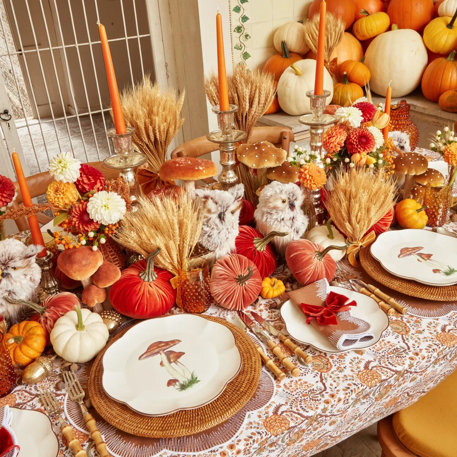 Mrs. Alice Burnt Orange Napkin Bows (Set of 4)< Napkin Rings & Bows