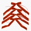 Mrs. Alice Burnt Orange Velvet Bows (Set of 4) - 20cm< Napkin Rings & Bows