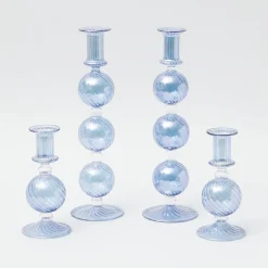 Mrs. Alice Camille Azure Candle Set (Blue)< Summer Glassware | Summer Candleware