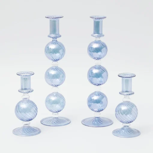 Mrs. Alice Camille Azure Candle Set (Blue)< Summer Glassware | Summer Candleware