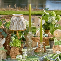 Mrs. Alice Camille Olive Candle Holder (Pair)< Summer Glassware | Summer Candleware