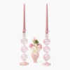 Mrs. Alice Camille Peony Candle Holder (Pair)< Summer Glassware | Summer Candleware