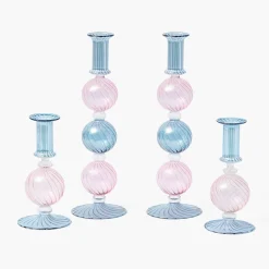 Mrs. Alice Camille Pink & Blue Candle Set< Candles | Candlescapes