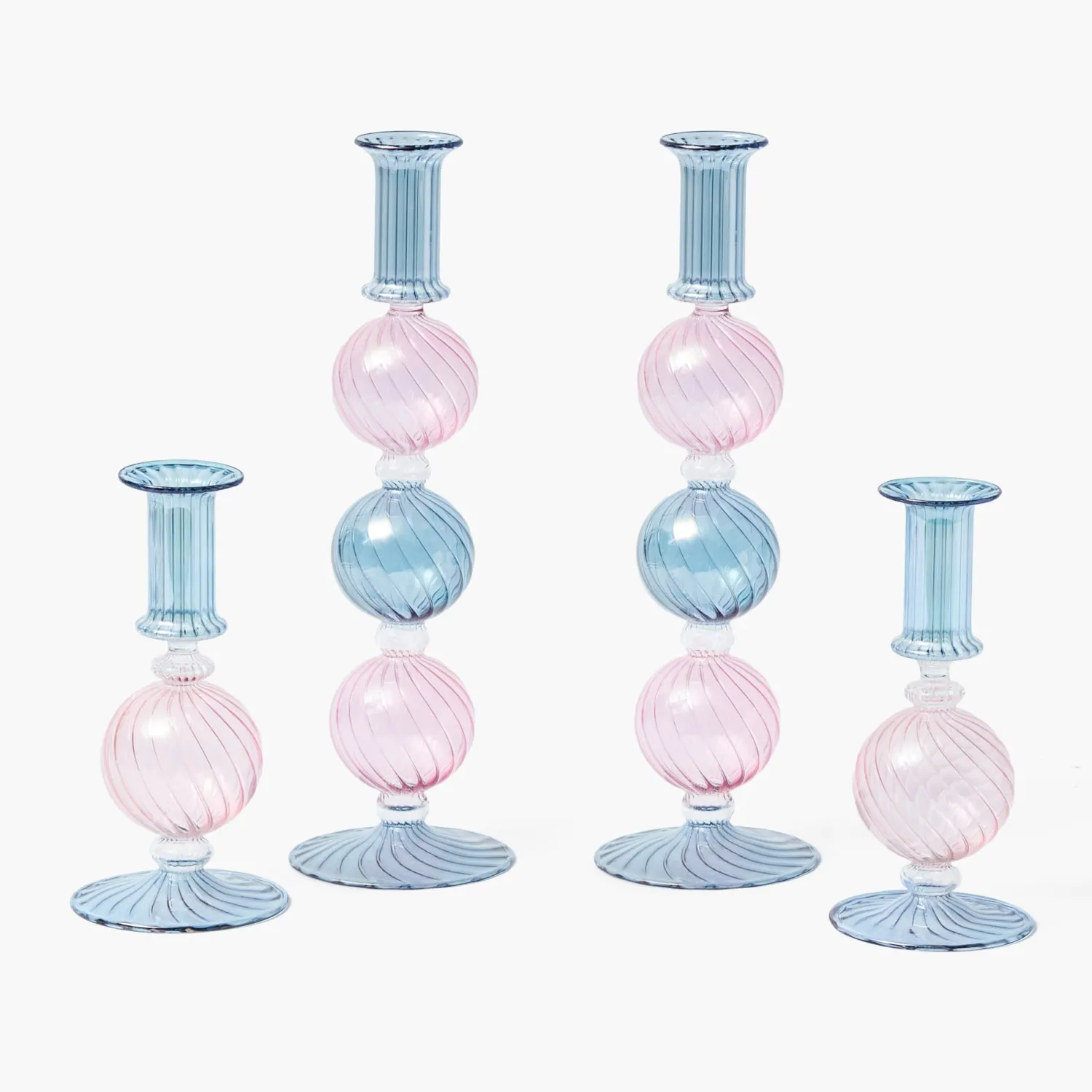Mrs. Alice Camille Pink & Blue Candle Set< Candles | Candlescapes