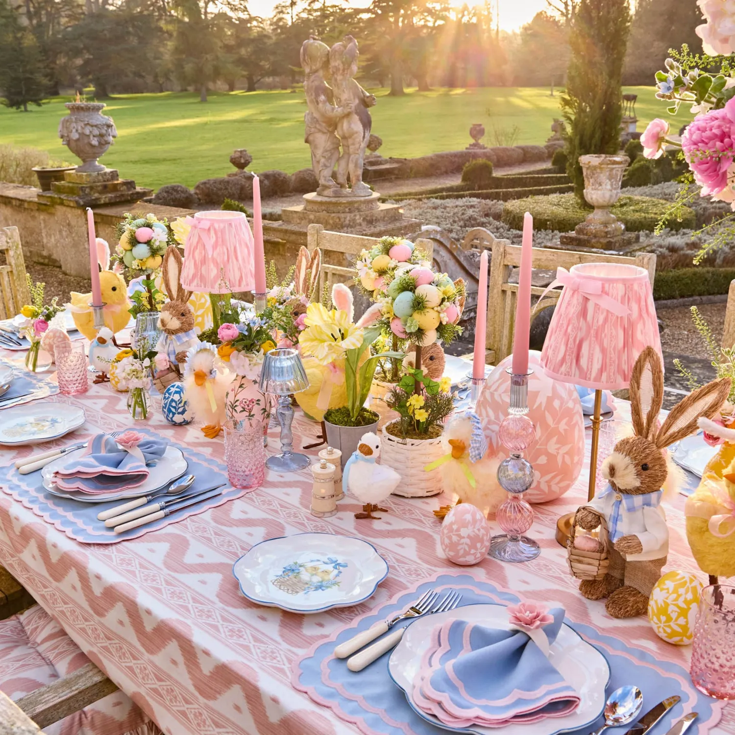 Mrs. Alice Camille Pink & Blue Candle Set< Candles | Candlescapes