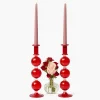 Mrs. Alice Camille Red Candle Holder (Pair)< Candle Holders