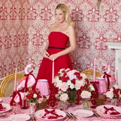 Mrs. Alice Camille Red Candle Holder (Pair)< Candle Holders