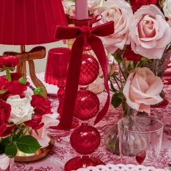 Mrs. Alice Camille Red Candle Holder (Pair)< Candle Holders