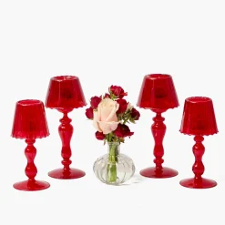 Mrs. Alice Camille Red Ribboned Candlescape (Pink)< Candles | Candlescapes