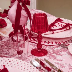 Mrs. Alice Camille Red Ribboned Candlescape (Pink)< Candles | Candlescapes