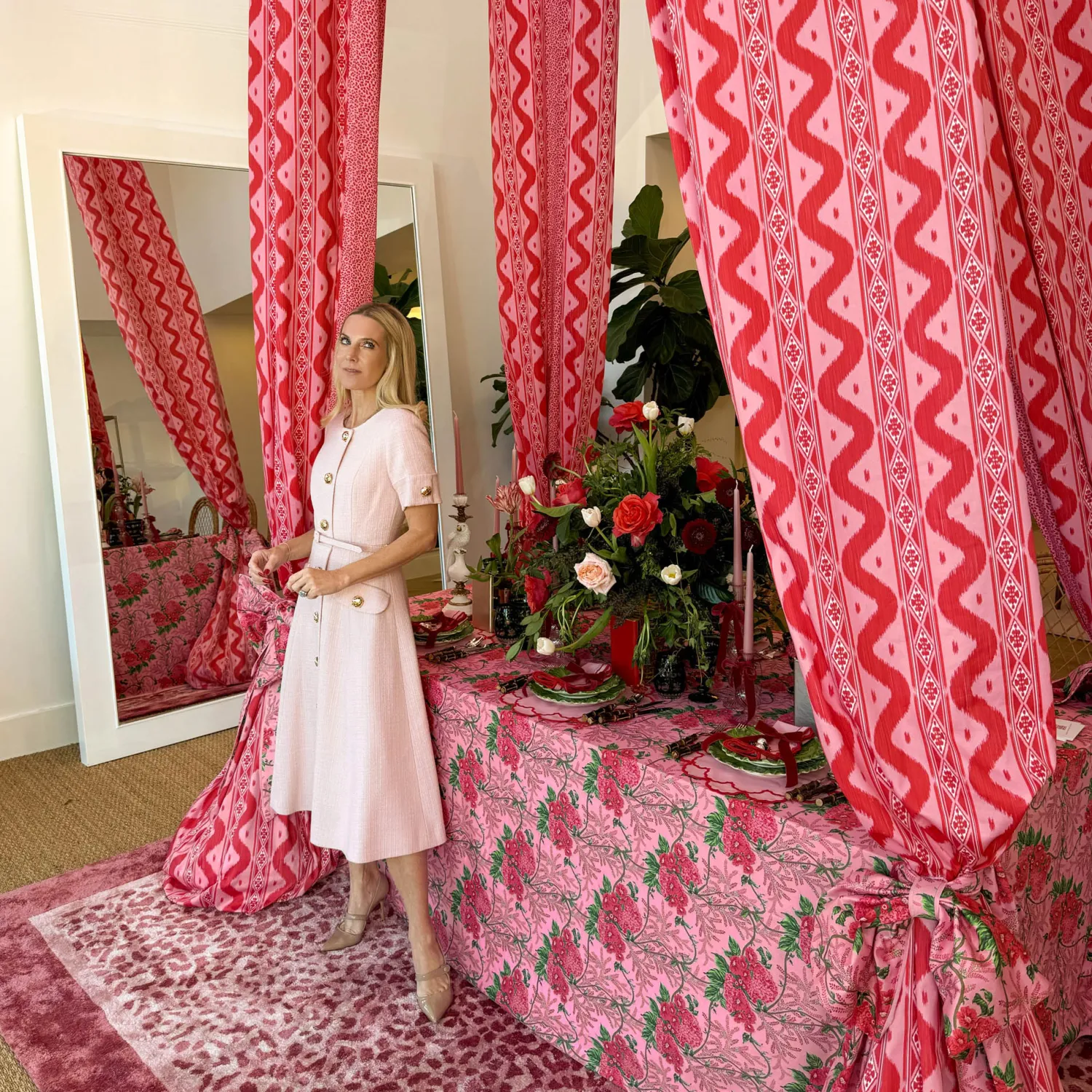 Mrs. Alice Carolina Pink Placemats (Set of 4)< Placemats | For Her