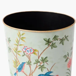 Mrs. Alice Chinoiserie Oval Tole Waste Paper Bin< For Her | Gorgeous Green