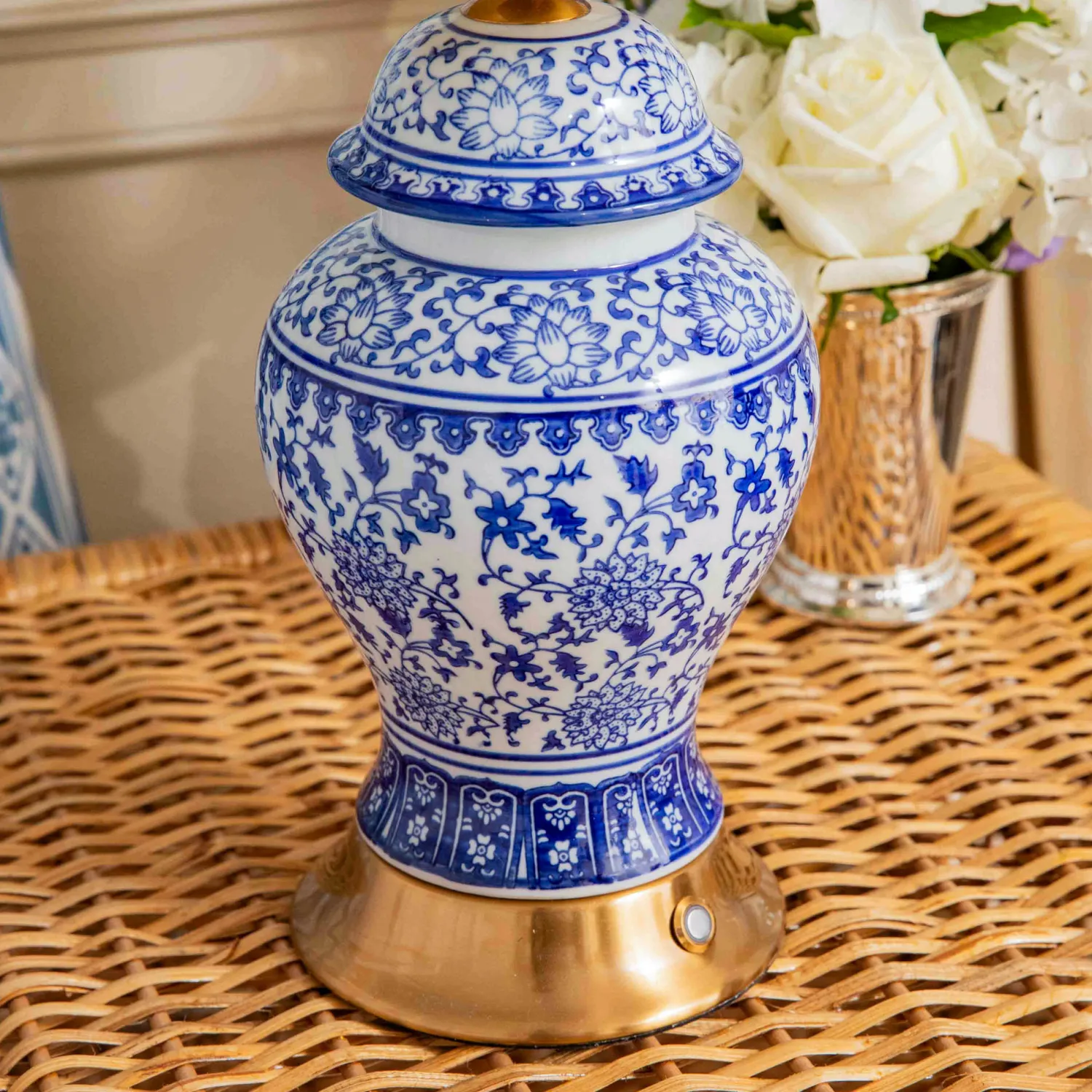 Mrs. Alice Chinoiserie Rechargeable Lamp< Rechargeable Table Lamps | Lamp Stands