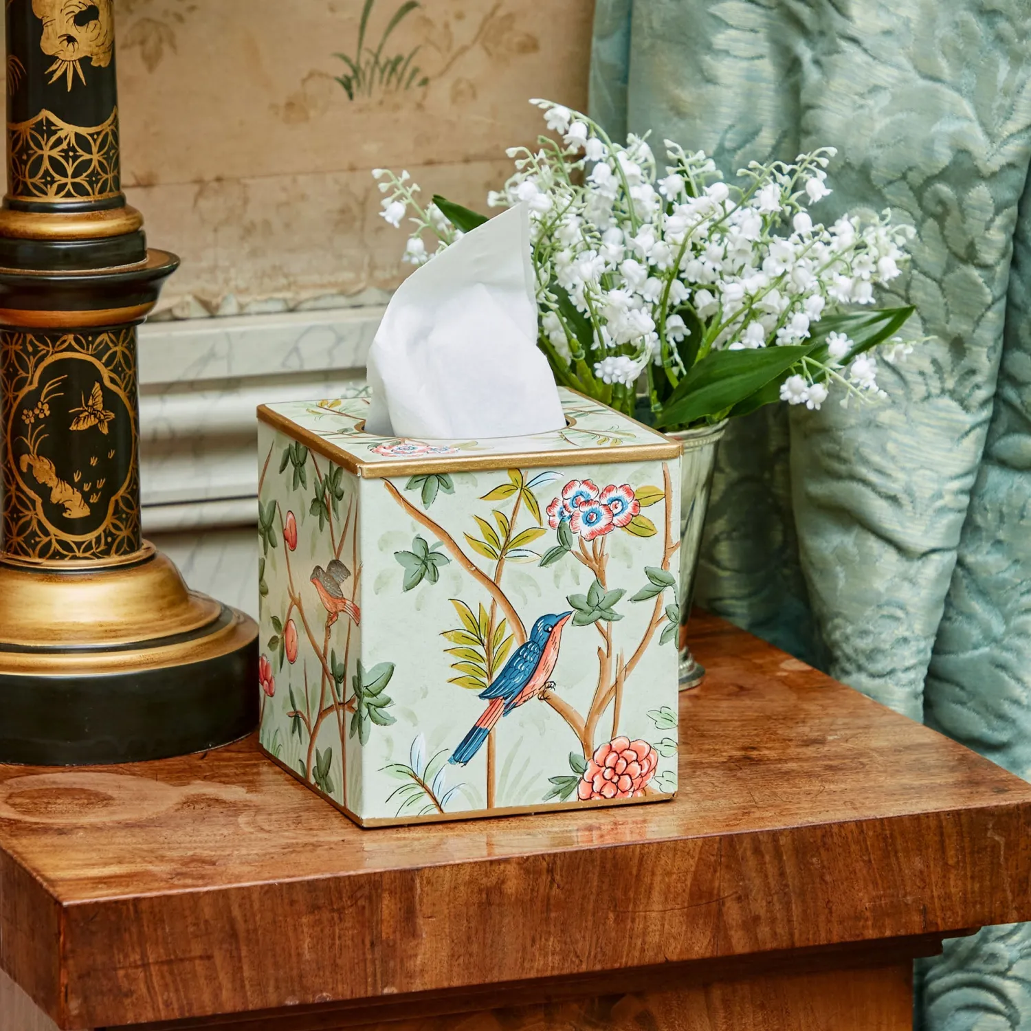 Mrs. Alice Chinoiserie Tole Tissue Box< For Her | For The Homemaker