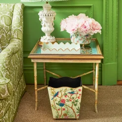 Mrs. Alice Chinoiserie Tole Waste Paper Bin< For Her | For The Homemaker